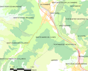 Poziția localității Sainte-Marie-de-Cuines