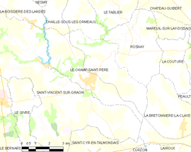 Mapa obce Le Champ-Saint-Père