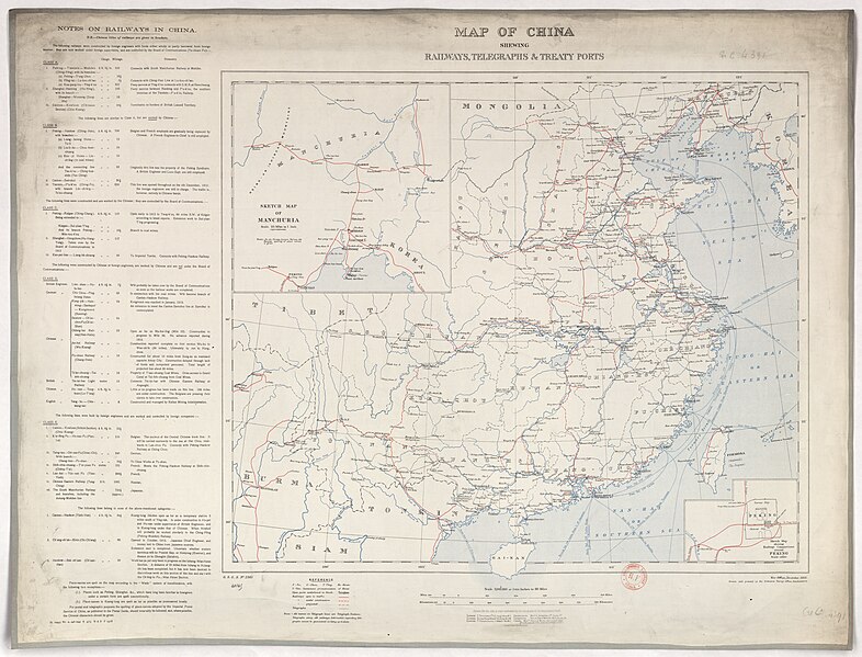 File:Map of China, shewing railways, telegraphs and treaty ports, 1-5.000.000. Drawn and printed at the Ordnance Survey office - btv1b530637211.jpg