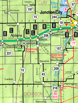 Kaart van Dickinson County