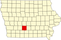 Map of Madison County within Iowa