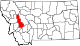 Mapa del estado que destaca el condado de Powell