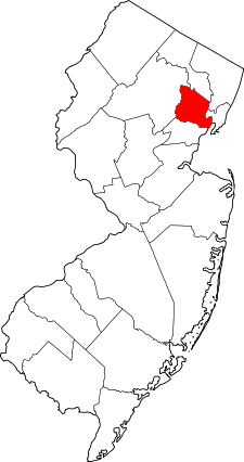 Essex County higlighted in red