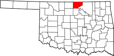 Locatie van Kay County in Oklahoma
