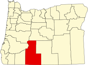 Umístění okresu Klamath