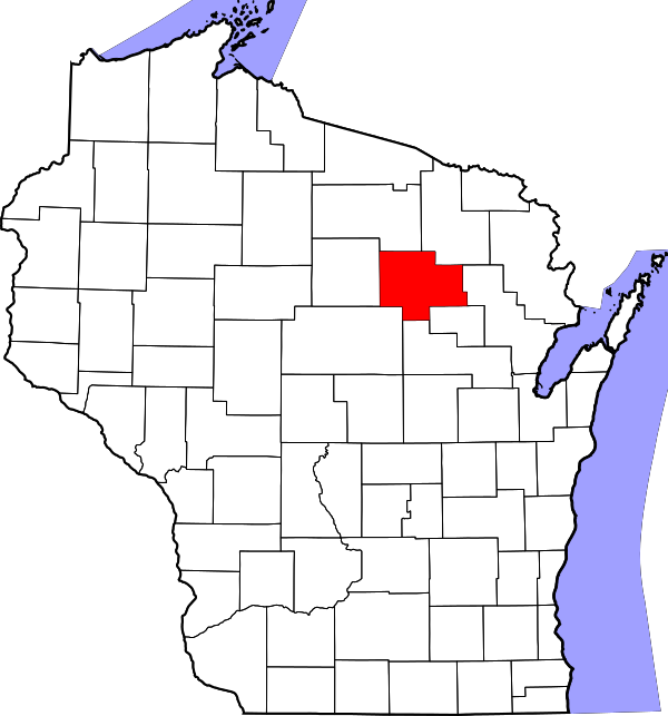 Map of Wisconsin highlighting Langlade County