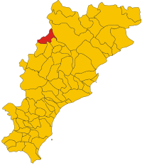 Locatie van Cengio in Savona (SV)
