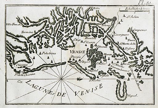 Map of the lagoon of Venice - Roux Joseph - 1804