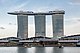 Three towers are joined by a terrace that stretches out between their respective roofs, protruding over the edge of each tower.