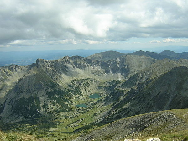The source valley of the Maritsa river in the Rila Mountains with Marichini Lakes