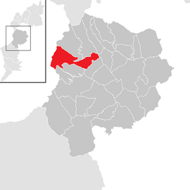 Poloha obce Markt Sankt Martin v okrese Oberpullendorf (klikacia mapa)