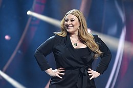 Sarah Dawn Finer, one of the presenters of the final of Sveriges 12:a