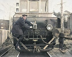 Mikhail kaufman on train.jpg