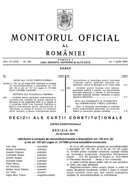 File:Monitorul Oficial al României. Partea I 2005-04-07, nr. 293.pdf