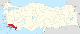 Province de Muğla - Localisation