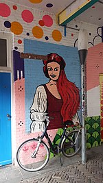 Muurschildering 'Flessenpost' door Remco Visser en Naamlooozz (Collectief Verfbaar), Hertogstraat-Sint Josephhof, Nijmegen (2).jpg