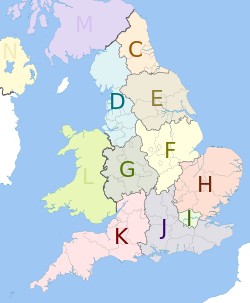 NUTS 1 statistical regions of England map.svg