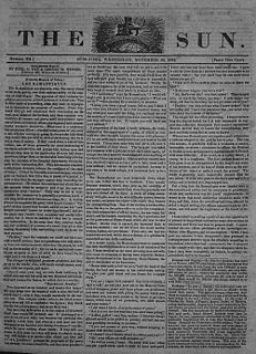 <i>The Sun</i> (New York City) New York newspaper that was published from 1833 until 1950