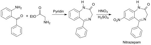 Synthesis of the benzodiazepine nitrazepam