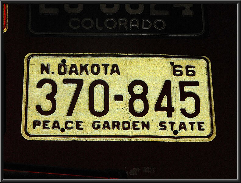 File:North Dakota 1966 license plate.jpg