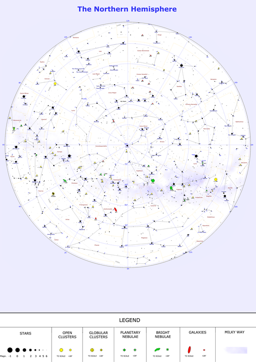 North Celestial Pole Star Chart