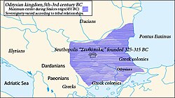 Location of Odrisidų karalystė