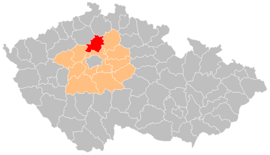 Poloha okresu Mělník v Česku (klikacia mapa)