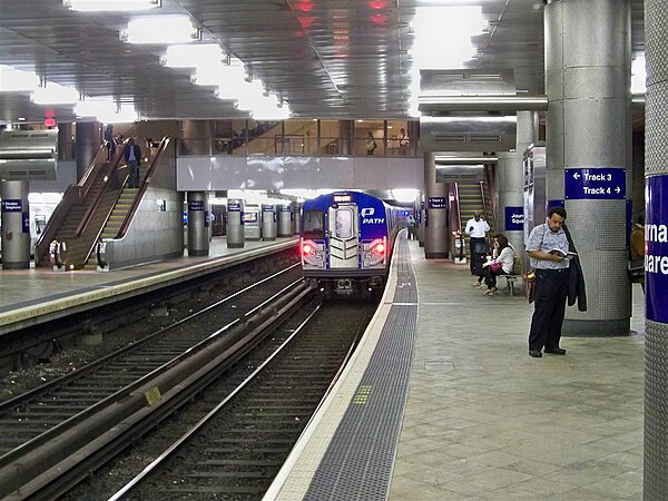 PATH train at Journal Square Transportation Center platform