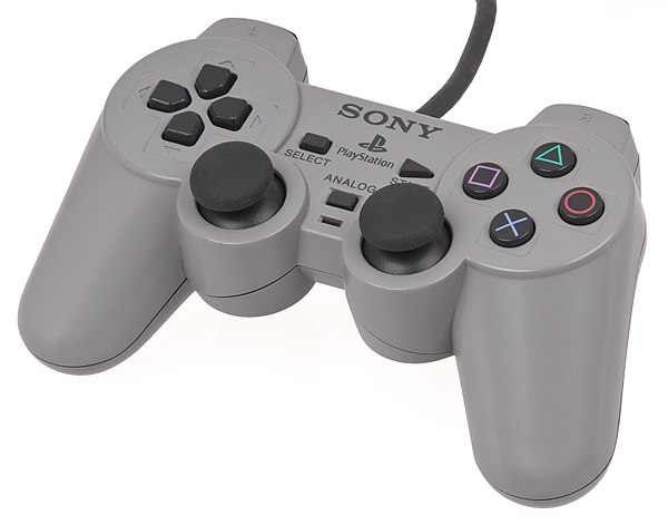 The Sony PlayStation DualShock (1997) features two analog sticks.