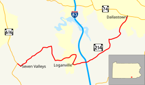 Pennsylvania Route 214 map.svg