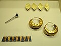 Perfume dropper, bracelet, earrings, and headdress leaves, Ur, early Dynastic III, mid 3rd millennium BCE - Nelson-Atkins Museum of Art - DSC08127.jpg
