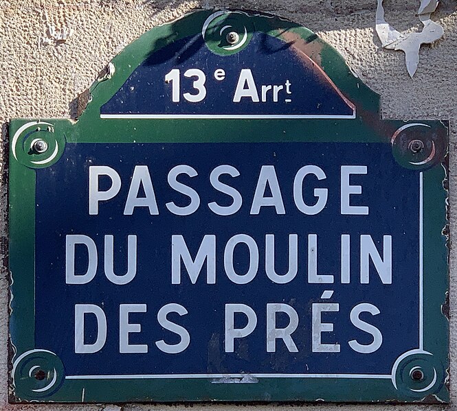File:Plaque Passage Moulin Prés - Paris XIII (FR75) - 2021-07-18 - 1.jpg