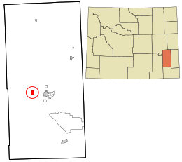 Platte County ve Wyoming eyaletinde yer.