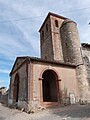 Le porche, le clocher et la tourelle d'escalier de l'église