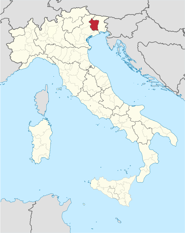 Mapang nagpapakita ng kinaroronan ng Lalawigan ng Pordenone sa Italya