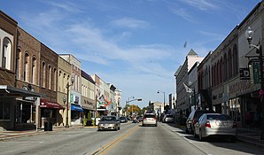 Centrum Portage, uvedené jako Portage Retail Historic District v NRHP od roku 1995 [1]