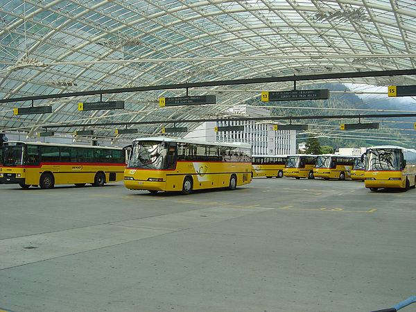 Bus terminal, on the upper level