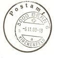 A Bern 6-os hivatal bélyegzője, 2000 november.