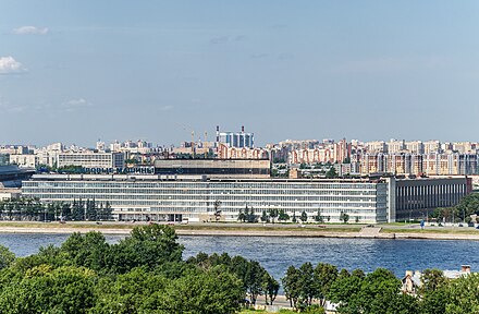 Power Machines plant building on Sverdlovskaya embankment in Saint Petersburg