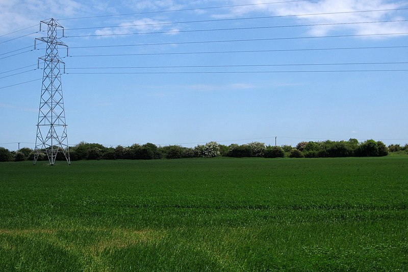 File:Pylon in an arable field - geograph.org.uk - 3498653.jpg