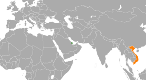 Mapa indicando localização do Catar e do Vietnã.