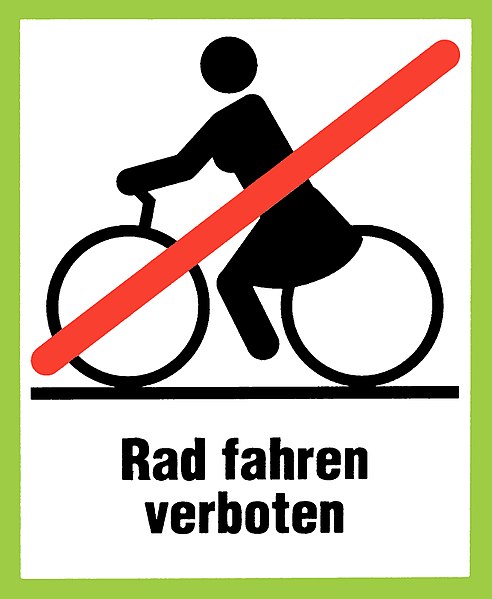 File:Rad fahren verboten sign, Emil-Maurer-Park.jpg