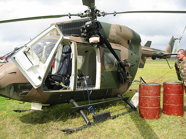 A SANDF helicopter being refuelled during the annual game census