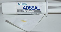 Root canal sealer used in endodontic therapy Resin based root canal sealer.jpg