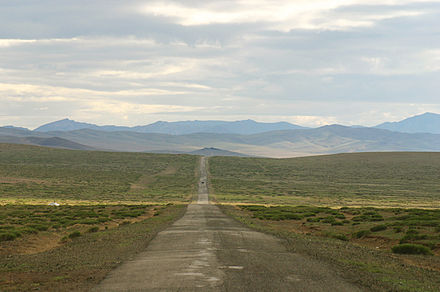 A road near Karakorum, the capital of Ghengis Khan's empire.