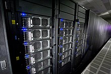 The IBM Roadrunner, the world's third fastest supercomputer operated by the US National Nuclear Security Administration, uses Red Hat Enterprise Linux and Fedora as its operating systems. All (top 500) supercomputers use Linux by now. Roadrunner supercomputer HiRes.jpg