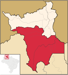 Ligging van de Braziliaanse mesoregio Sul de Roraima in Roraima
