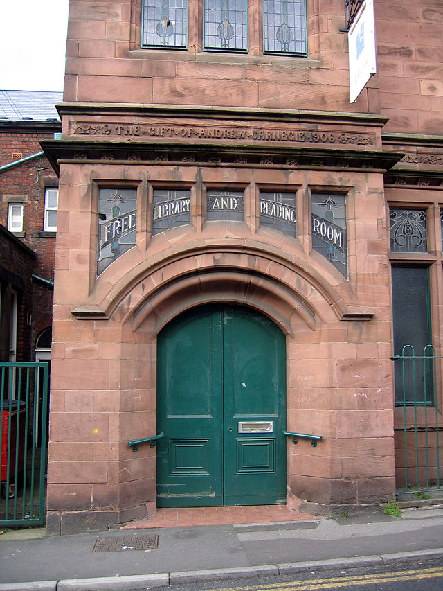 Entrance to Carnegie Library, Runcorn