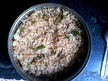 Sabudana khichadi.A snack popular on Hindu fasting days Sabudana Khichdi.jpg