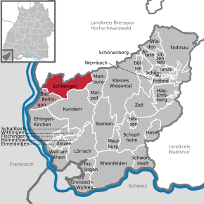 Poziția localității Schliengen